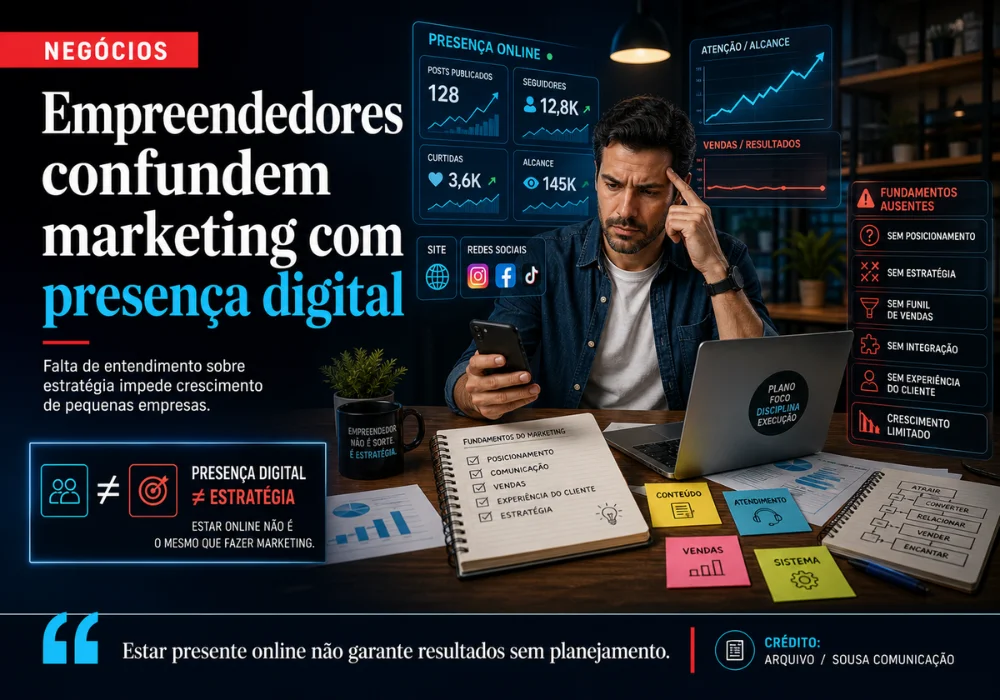 Empreendedores confundem marketing com presença digital
