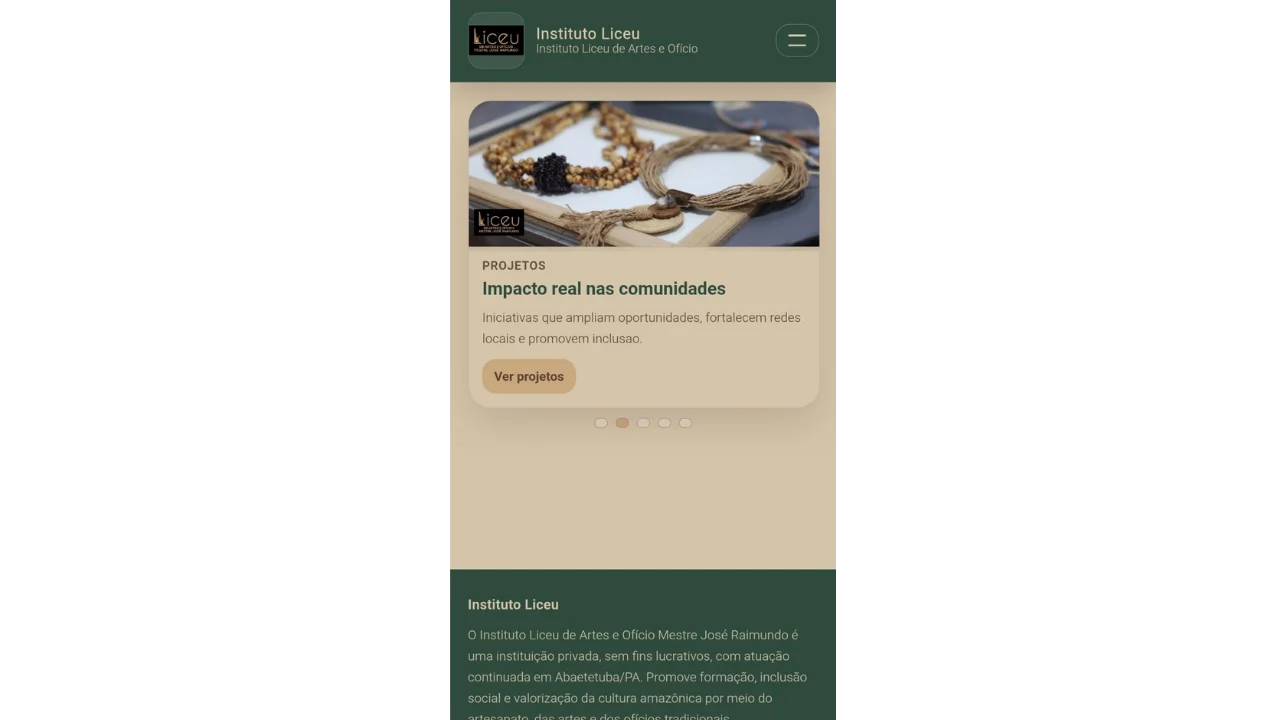 Site Instituto Liceu Mestre Jóias